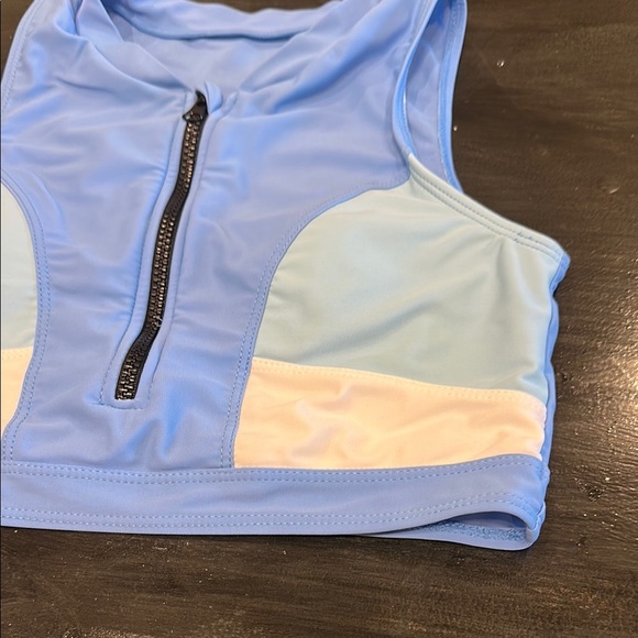 Teen’s Swim Top in Blue and White- 14 - Picture 5 of 7